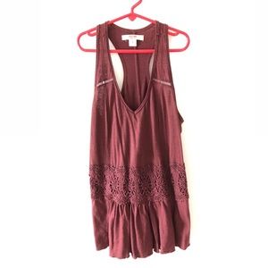 Faded Red Tank with V-neck